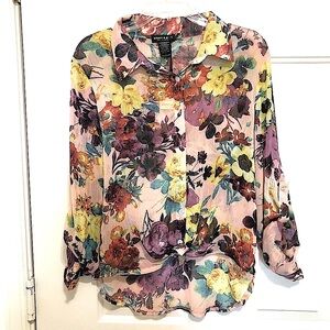 Floral Whimsical Vintage Women Long Sleeves Top Blouse